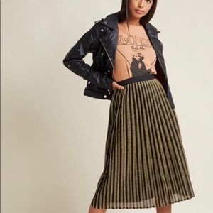 Modcloth Gold and Black Striped Skirt